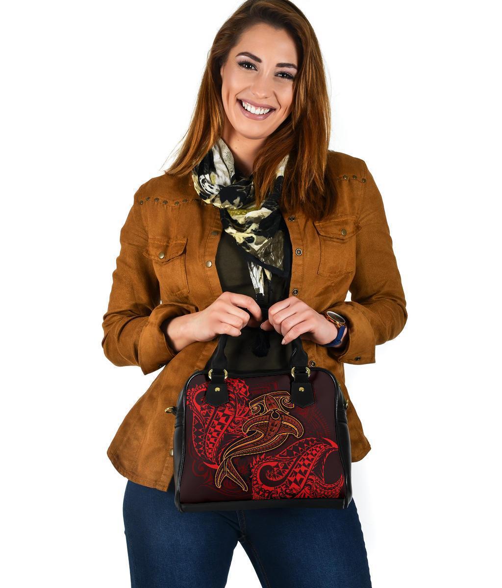 Polynesian Shoulder Handbag - Red Shark Polynesian Tattoo - Polynesian Pride