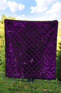 New Zealand Premium Quilt, Maori Gods Tumatauenga (God Of War) - Purple - Polynesian Pride