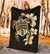 Hawaiian Kanaka Hibiscus Plumeria Mix Polynesian Turtle Premium Blanket Gold AH - Polynesian Pride