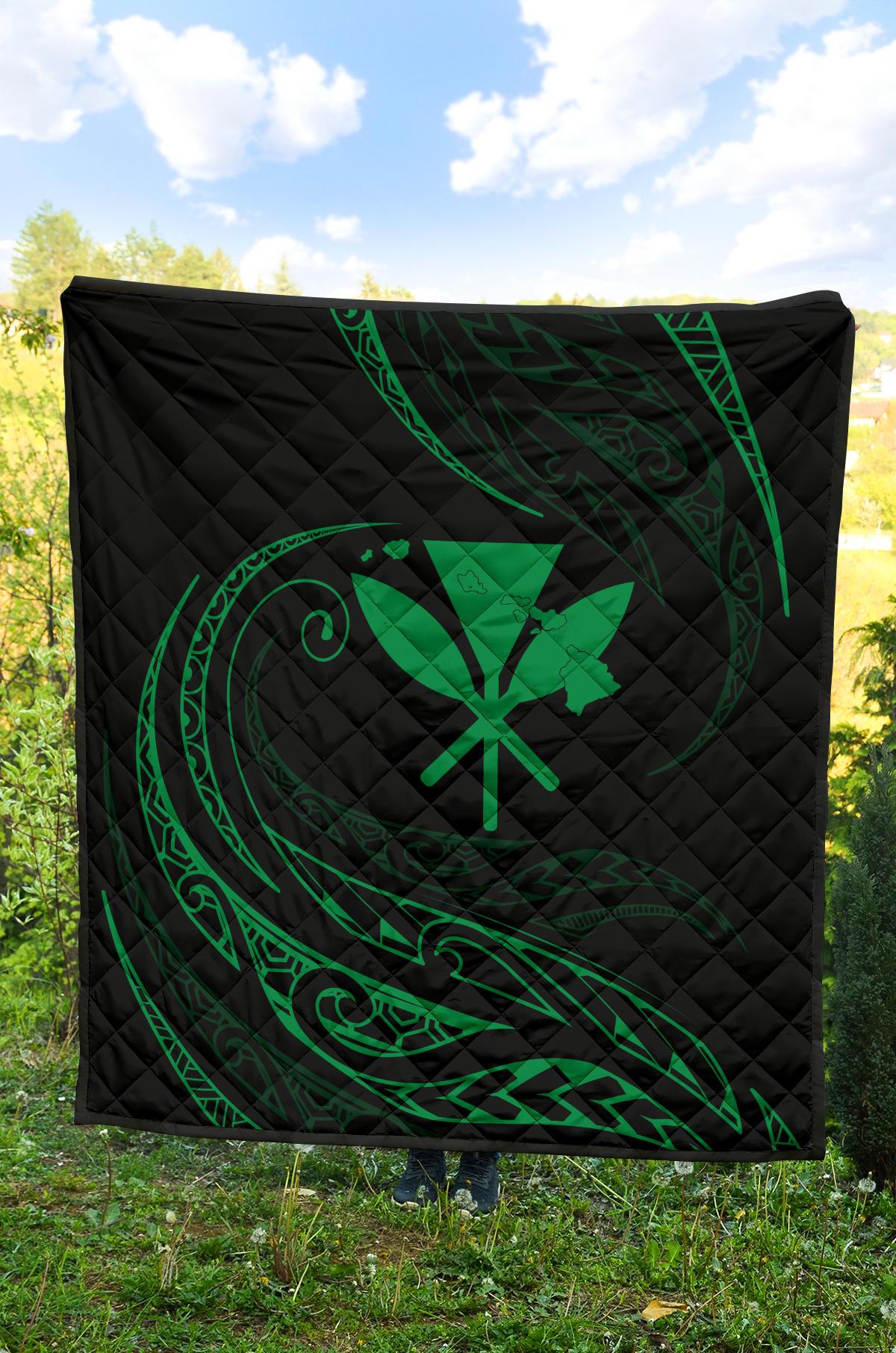 Kanaka Premium Quilt - Green - Frida Style - Polynesian Pride