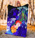 Tonga Premium Blanket - Humpback Whale with Tropical Flowers (Blue) - Polynesian Pride