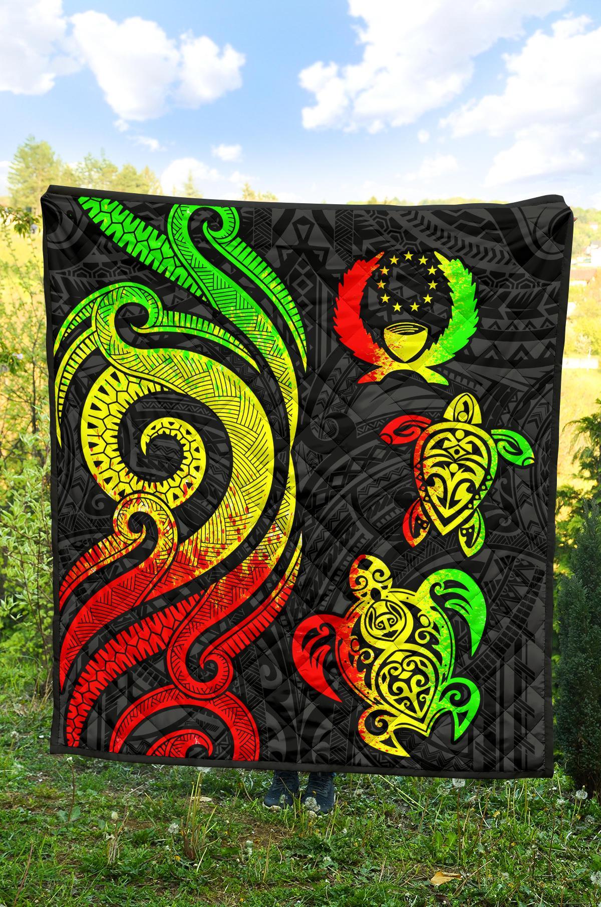 Pohnpei Premium Quilt - Reggae Tentacle Turtle - Polynesian Pride