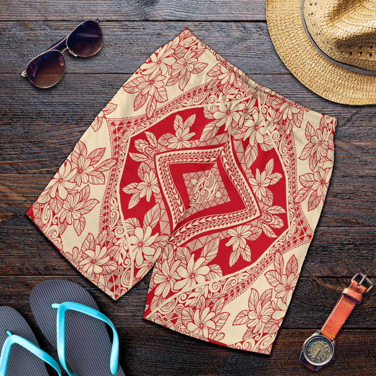 Polynesian Plumeria Mix Men's Short - Polynesian Pride