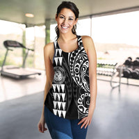 Hawaii Coat of Arm Women's Racerback Tank White - Polynesian Pride