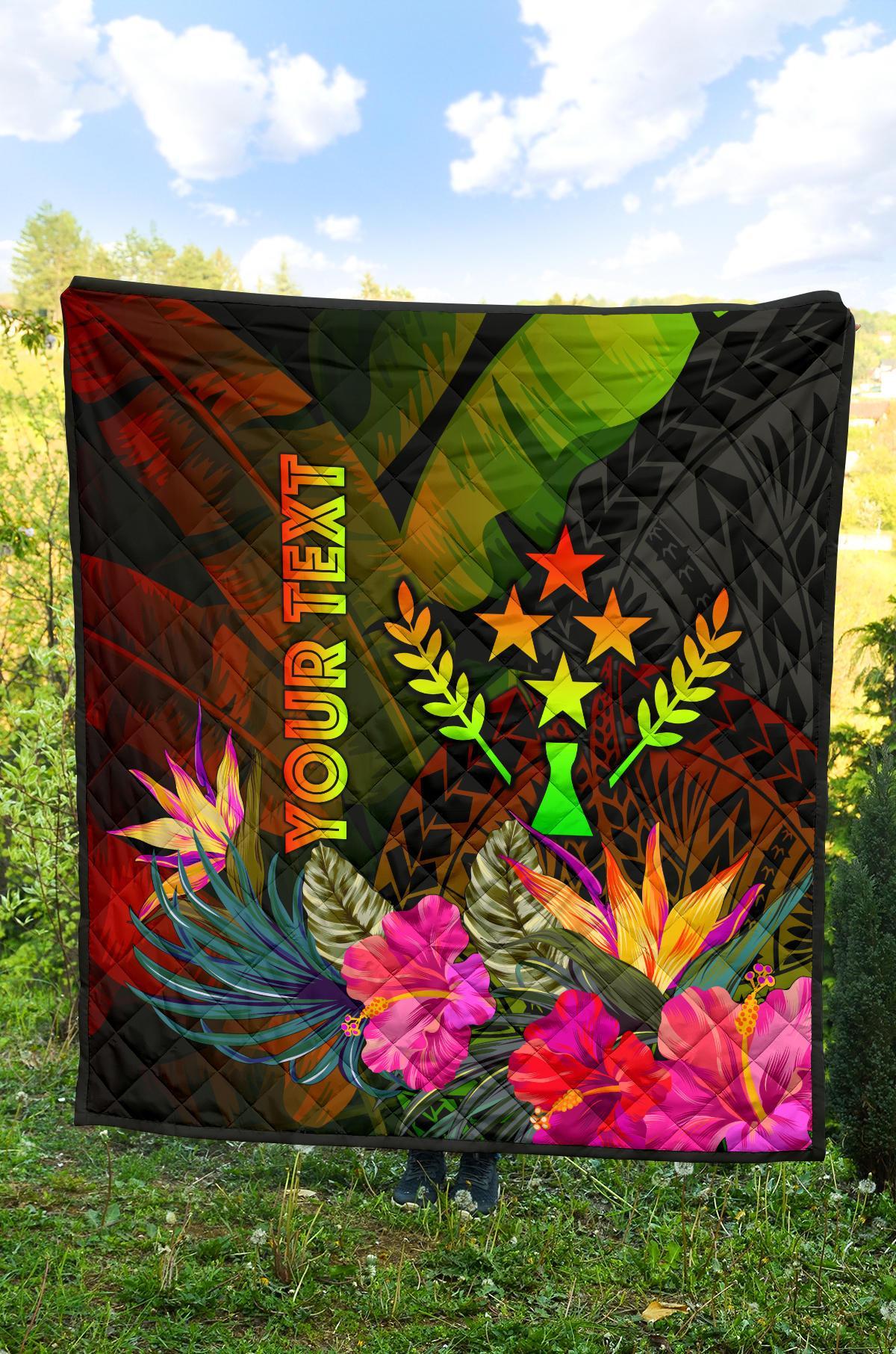 Kosrae Polynesian Personalised Premium Quilt - Hibiscus and Banana Leaves - Polynesian Pride