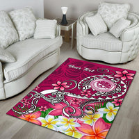 FSM Custom Personalised Area Rug - Turtle Plumeria (PINK) - Polynesian Pride