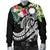 Nauru Polynesian Men's Bomber Jacket - Summer Plumeria (Black) - Polynesian Pride