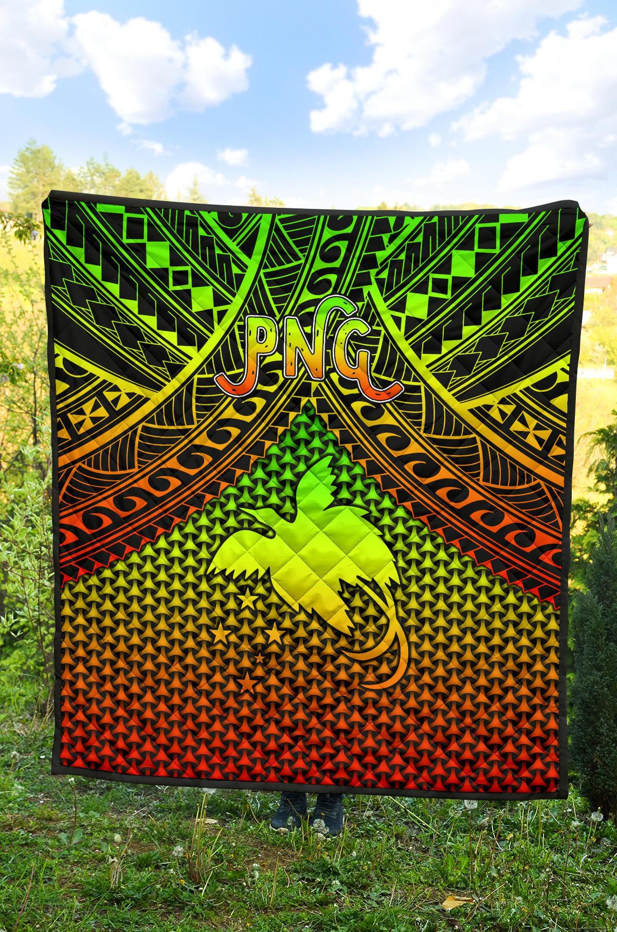 Polynesian Papua New Guinea Premium Quilt - Reggae Vintage Polynesian Patterns - Polynesian Pride