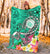 Hawaii Polynesian Premium Blanket - Hawaii Seal With Turtle Plumeria (Turquoise) - Polynesian Pride