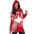 Papua New Guinea Polynesian Hoodie Dress Map Red White - Polynesian Pride