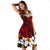 Tahiti Midi Dress - Red Hibiscus - Polynesian Pride