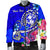 Tonga Custom Personalised Men's Bomber Jacket - Turtle Plumeria (Blue) - Polynesian Pride