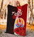 Tahiti Polynesian Premium Blanket - Coat Of Arm With Hibiscus - Polynesian Pride