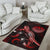 Tahiti Polynesian Area Rugs - Turtle With Blooming Hibiscus Red - Polynesian Pride