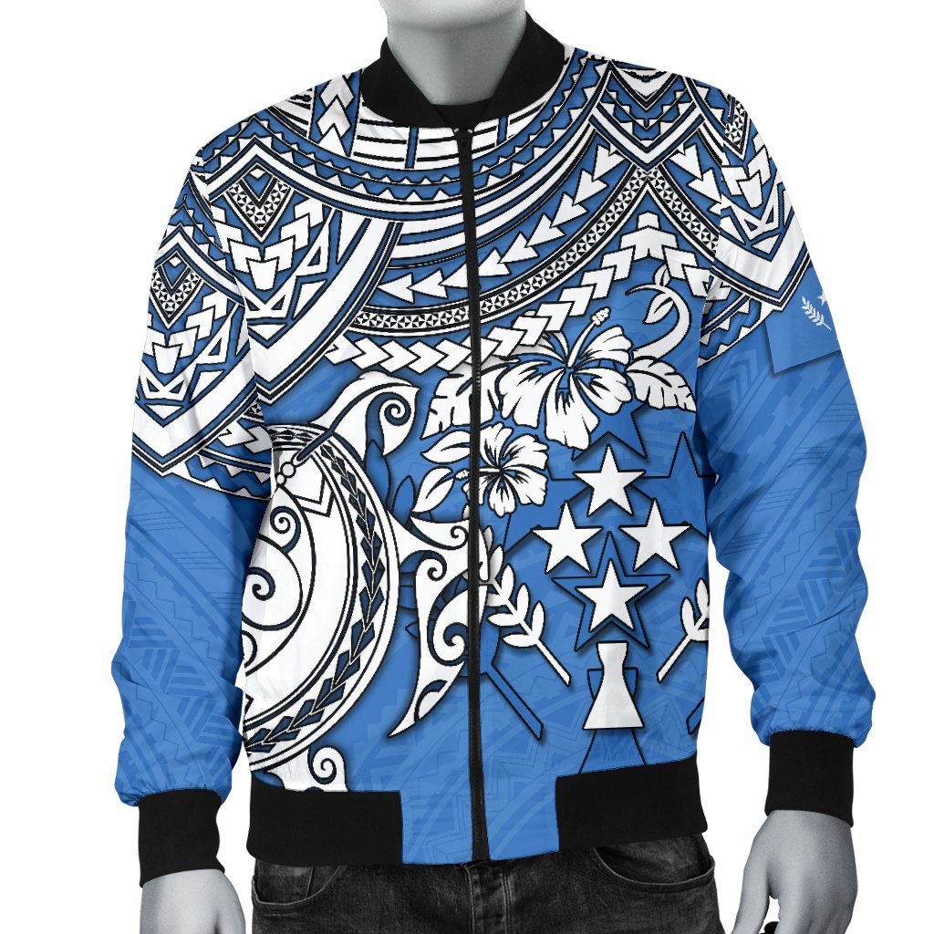 Kosrae Polynesian Bomber Jacket (Men) - Polynesian Turtle - Polynesian Pride