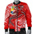 Tonga Men's Bomber Jacket - Red Shark Polynesian Tattoo - Polynesian Pride