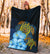 Hawaii Premium Blanket - Turtle Hibiscus Pattern Hawaiian Premium Blanket - Blue - Polynesian Pride