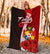 Tonga Polynesian Premium Blanket - Coat Of Arm With Hibiscus - Polynesian Pride