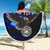 American Samoa Polynesian Custom Personalised Beach Blanket - Eagle With Flame Blue - Polynesian Pride