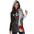 Tahiti Polynesian Custom Personalised Hoodie Dress - Coat Of Arm With Hibiscus White - Polynesian Pride