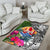 Tahiti Area Rug White - Turtle Plumeria Banana Leaf - Polynesian Pride