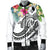 YAP Polynesian Men's Bomber - Summer Plumeria (White) - Polynesian Pride