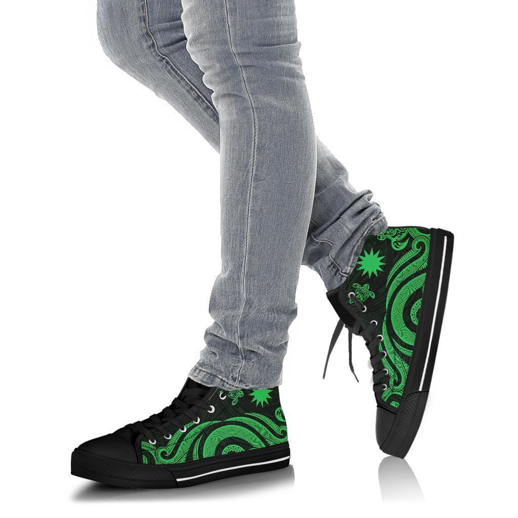 Nauru High Top Canvas Shoes - Green Tentacle Turtle - Polynesian Pride