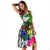 Cook Islands Midi Dress White - Turtle Plumeria Banana Leaf - Polynesian Pride