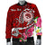 FSM Custom Personalised Men's Bomber Jacket - Turtle Plumeria (Red) - Polynesian Pride