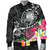 Hawaii Polynesian Men's Bomber Jackets - Turtle Plumeria (Black) - Polynesian Pride