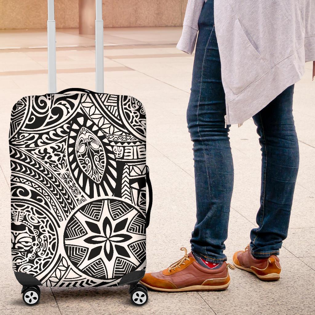 Polynesian Hawaiian Style Tribal Tattoo White Luggage Covers - Polynesian Pride