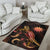 Nauru Polynesian Area Rugs - Turtle With Blooming Hibiscus Gold - Polynesian Pride