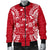 Fiji Polynesian Men's Bomber Jacket Map Red White - Polynesian Pride