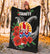 Tahiti Polynesian Premium Blanket - Hibiscus Coat of Arm Black - Polynesian Pride