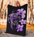 Hibiscus Plumeria Mix Polynesian Violet Turtle Premium Blanket - Polynesian Pride