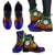 Northern Mariana Islands Leather Boots - Rainbow Polynesian Pattern - Polynesian Pride