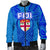 Blue Men Bomber Jacket Fiji Rugby Polynesian Waves Style - Polynesian Pride