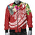 YAP Polynesian Men's Bomber Jacket - Summer Plumeria (Red) - Polynesian Pride