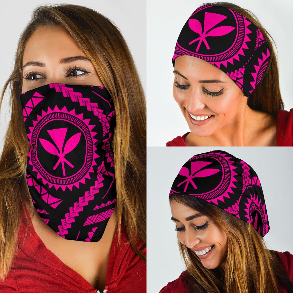 Hawaiian Kanaka Maoli Pink Bandana 3 - Pack One Size Pink - Polynesian Pride