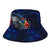 Cook Islands Polynesian Bucket Hat - Blue Turtle Hibiscus - Polynesian Pride