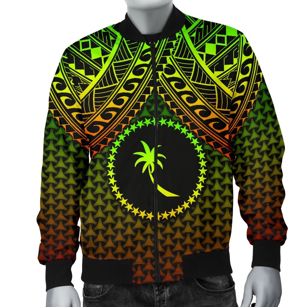 Polynesian Chuuk Men's Bomber Jacket - Reggae Vintage Polynesian Patterns - Polynesian Pride
