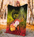 Polynesian Hawaii Premium Blanket - Humpback Whale with Tropical Flowers (Yellow) - Polynesian Pride