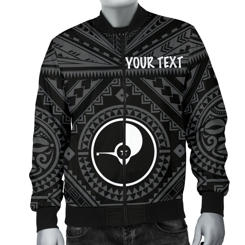 Yap Personalised Men's Bomber Jacket - Yap Seal With Polynesian Tattoo Style - Polynesian Pride