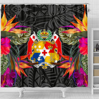 Tonga Shower Curtain - Polynesian Hibiscus Pattern - Polynesian Pride