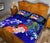 Yap Quilt Bed Set - Humpback Whale with Tropical Flowers (Blue) - Polynesian Pride