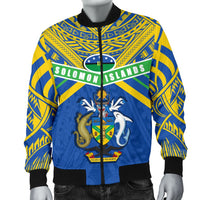 Solomon Islands Men Bomber Jacket Simple Coat Of Arms Rugby - Polynesian Pride