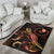 Yap Polynesian Area Rugs - Turtle With Blooming Hibiscus Gold - Polynesian Pride