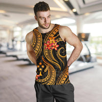 Kosrae Micronesian Men Tank Top - Gold Plumeria - Polynesian Pride