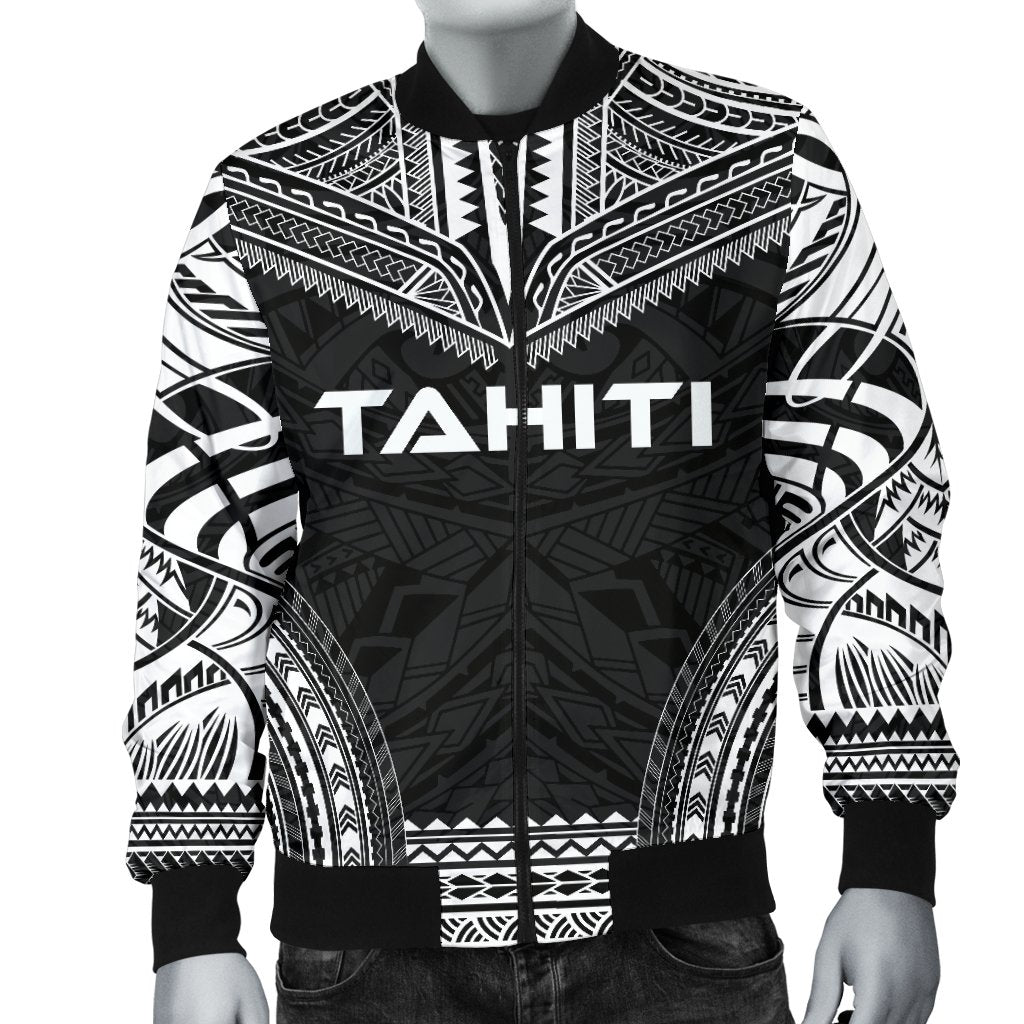 Tahiti Polynesian Chief Men's Bomber Jacket - Black Version - Polynesian Pride