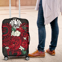 Tahiti Polynesian Luggage Cover - Hibiscus and Sea Turtle (Red) - Polynesian Pride